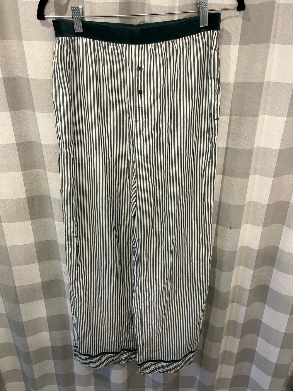 PINK Victoria's Secret Green and White Striped Pajama Pants